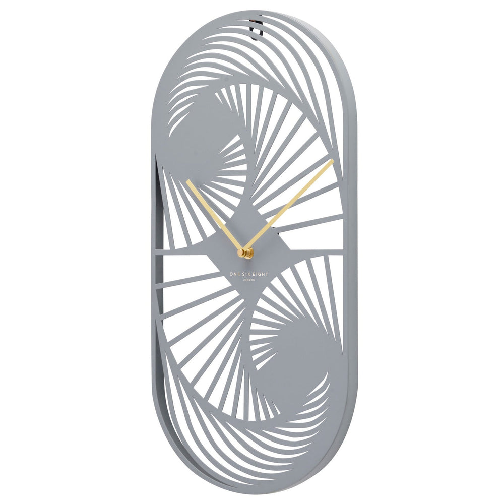 One Six Eight London Voilet Grey Pill Laser Cut Metal Wall Clock 52cm 23203 2