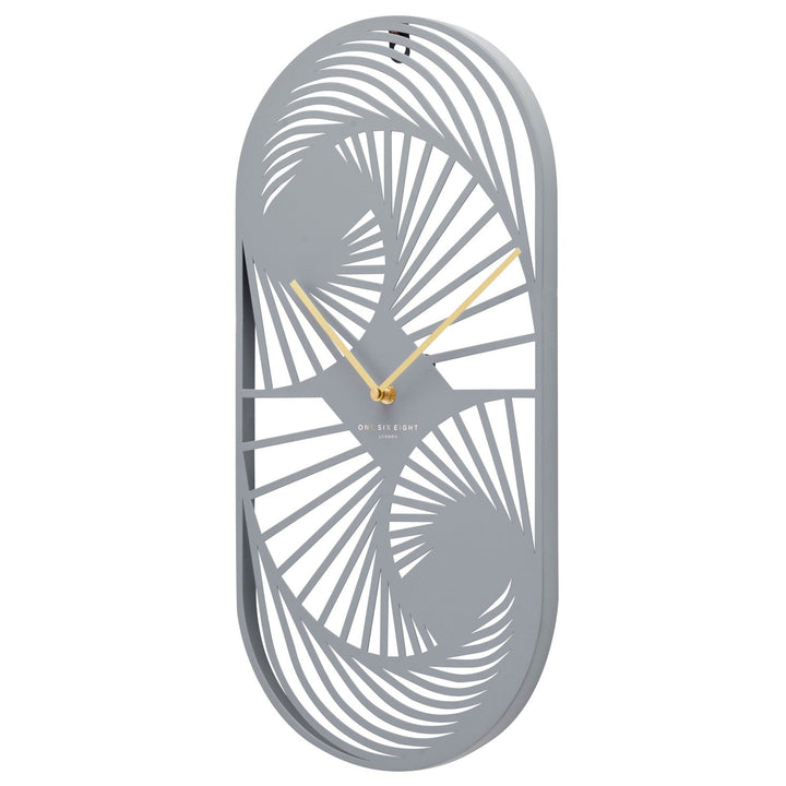 One Six Eight London Voilet Grey Pill Laser Cut Metal Wall Clock 52cm 23203 2