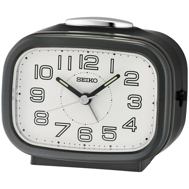 Seiko Amaro Luminous Analog Bedside Alarm Clock Black White 10cm QHK060-K 1