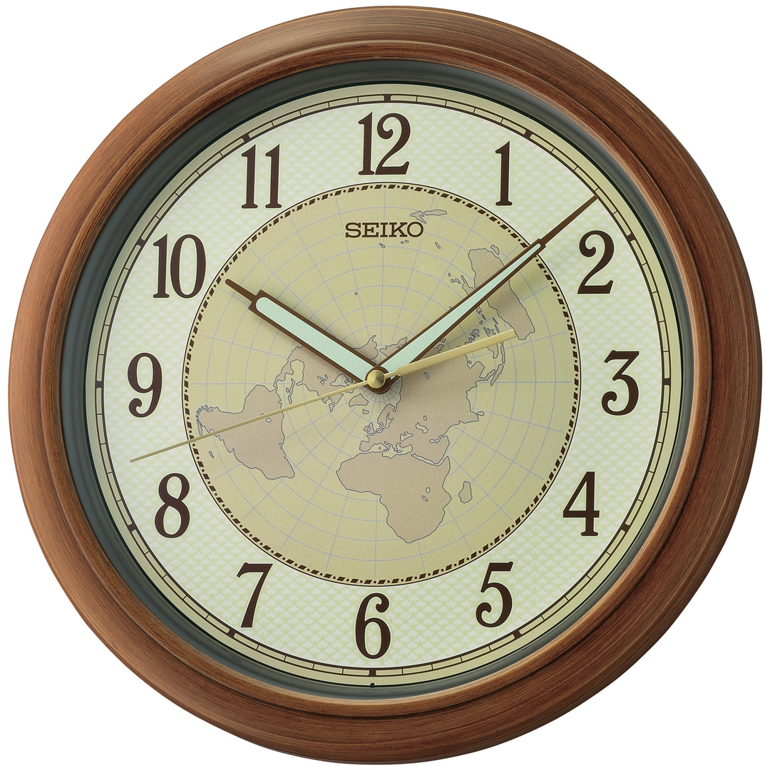 Seiko Atlas Luminous Wall Clock Brown 32cm QXA825-B 1