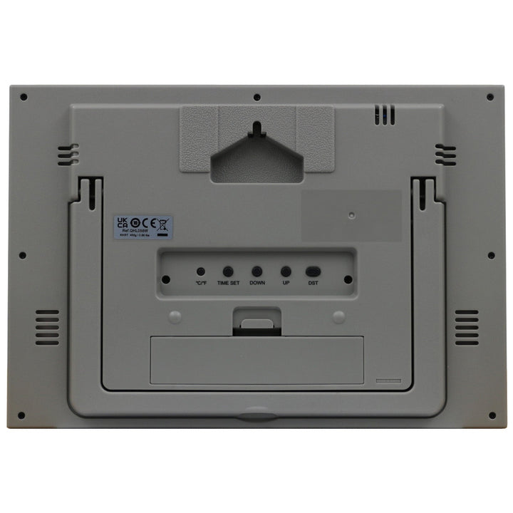 Seiko Clara Digital LCD Day Date Temp Humid Wall Desk Clock 26cm QHL088-W 3