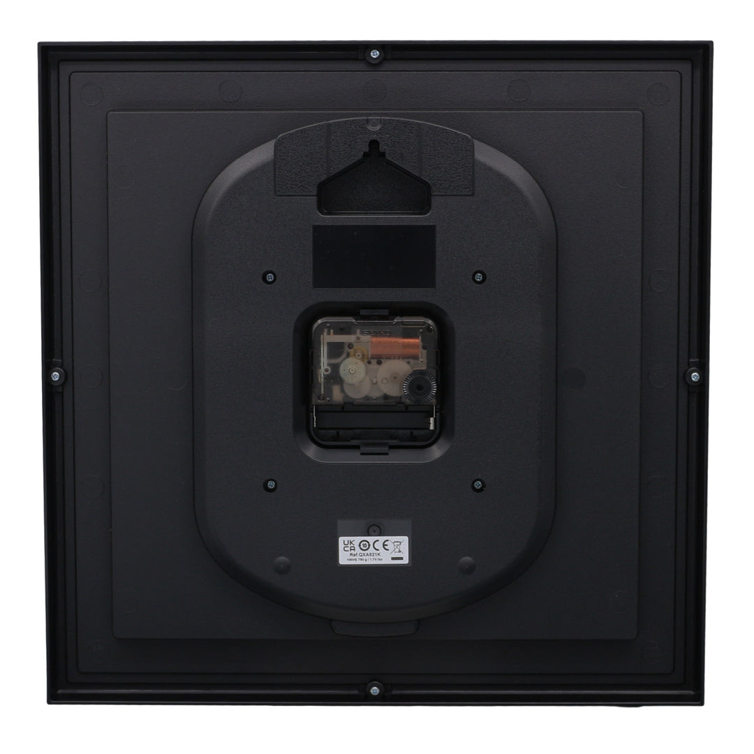 Seiko Clark Square Wall Clock Black 30cm QXA821-K 4