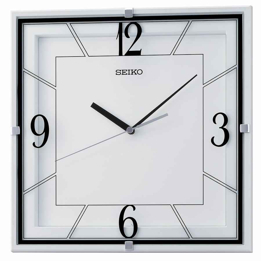 Seiko Clark Square Wall Clock White 30cm QXA821-W 1