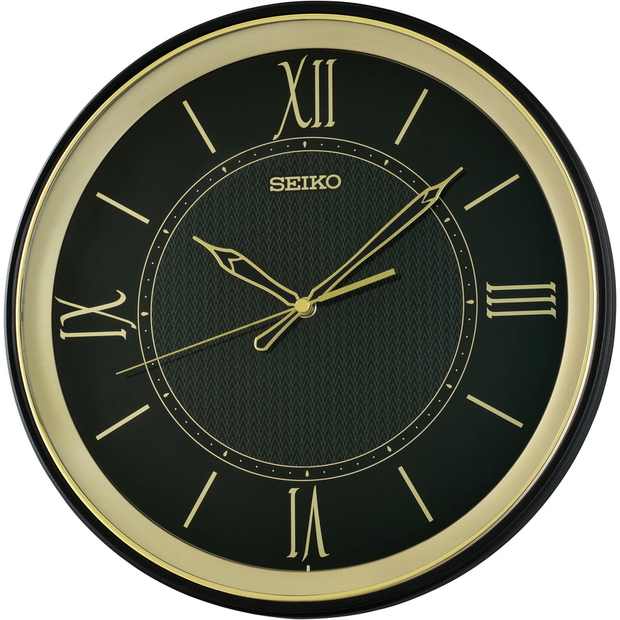 Seiko Herringbone Regal Decorator Wall Clock Black 34cm QXA834-K 1