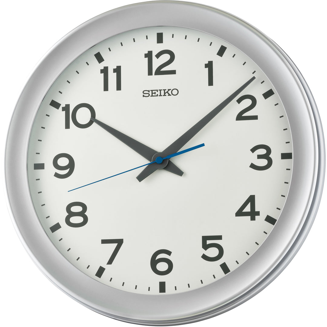 Seiko Metro Modern Office Wall Clock Silver White 37cm QXA835-S 1