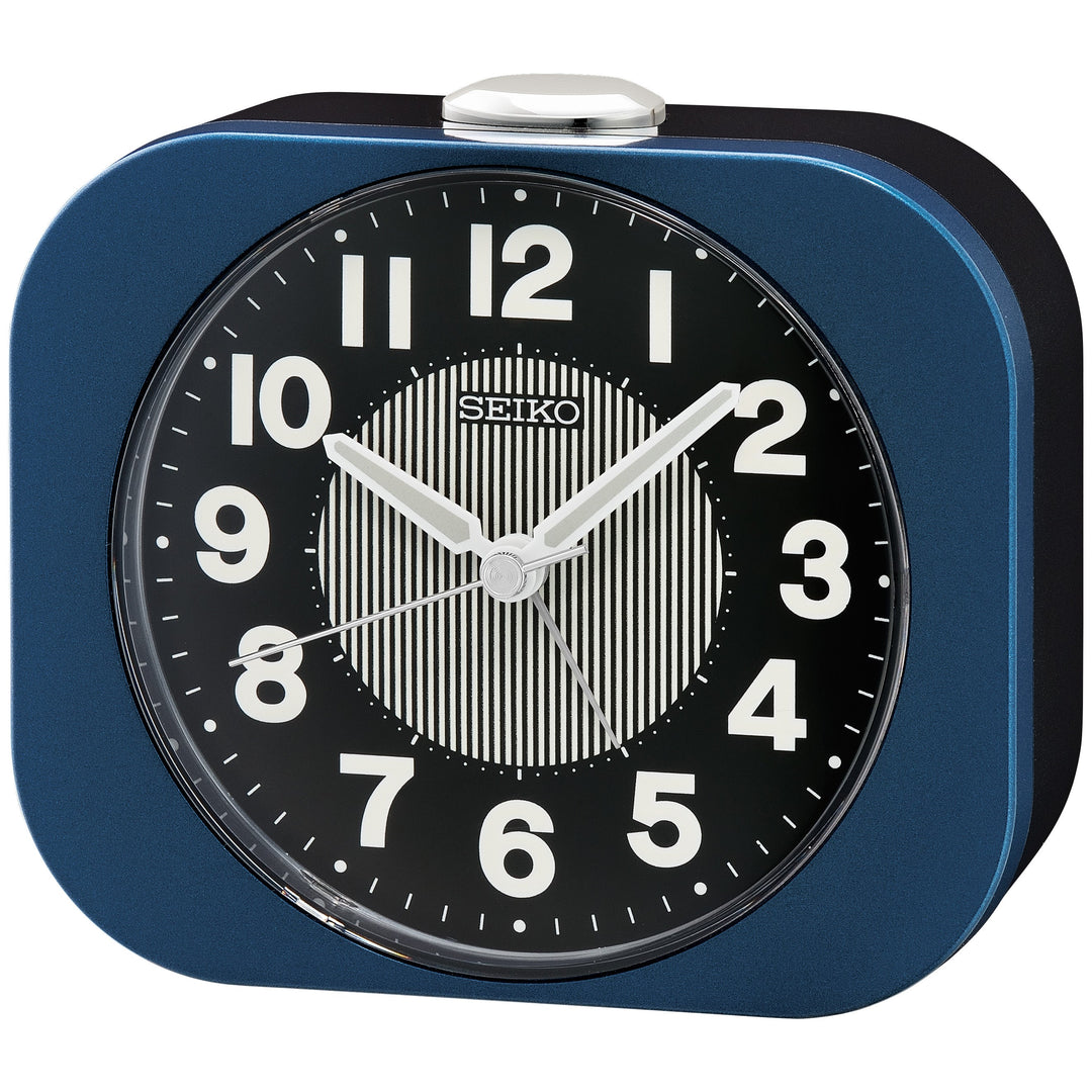 Seiko Miles Luminous Analog Bedside Alarm Clock Blue 11cm QHE206-L 1
