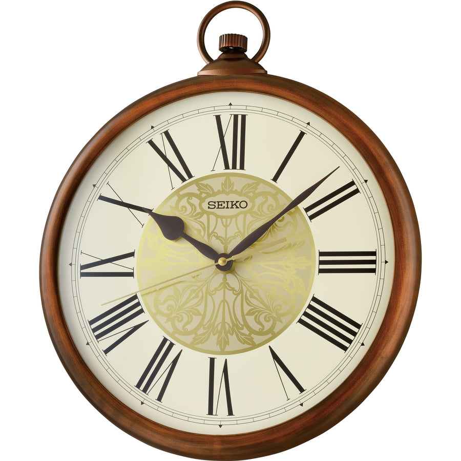 Seiko Montgomery FOB Watch Roman Wall Clock Copper Brown 42cm QXA837-B 1