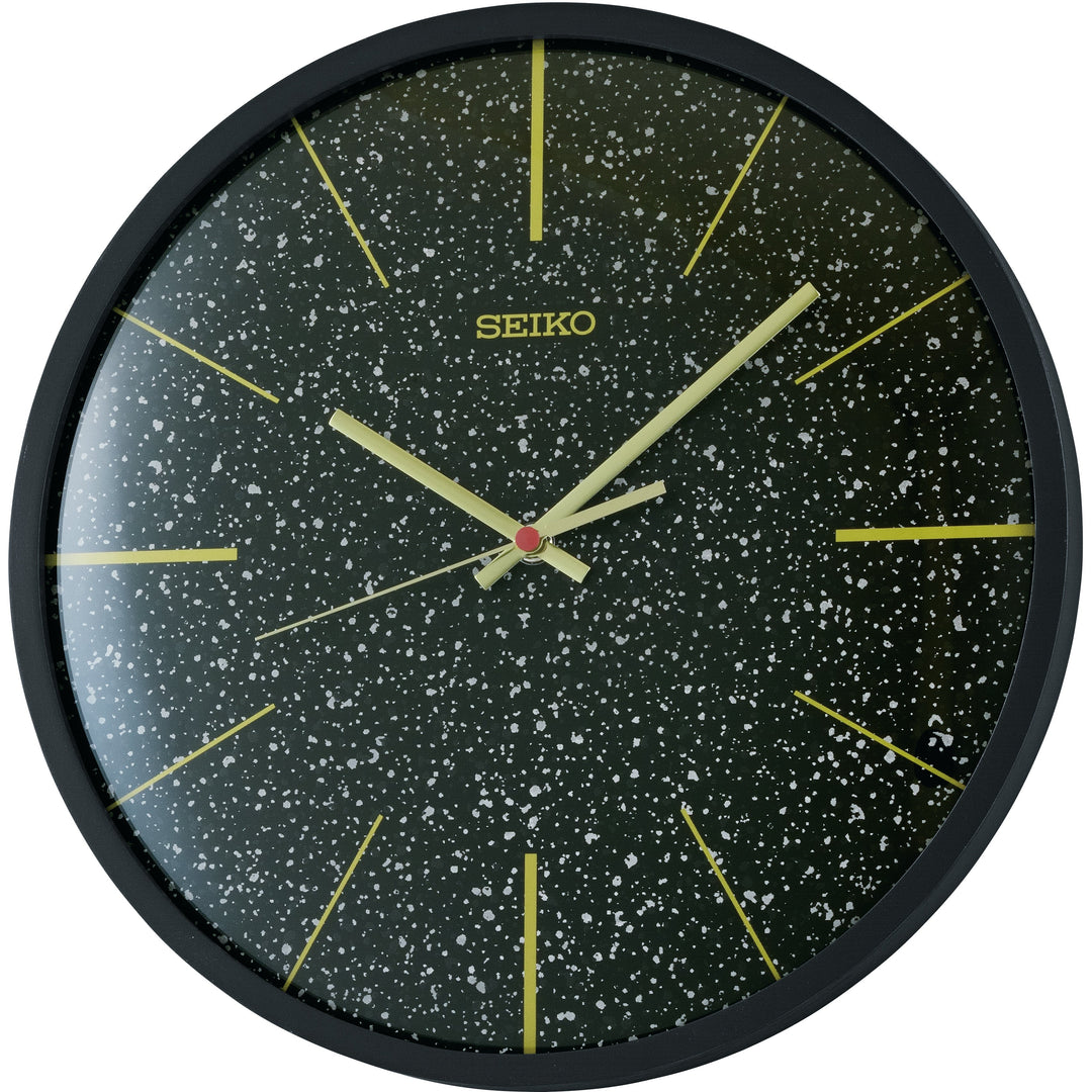Seiko Washi Speckled Modern Wall Clock Black 33cm QXA828-K 1