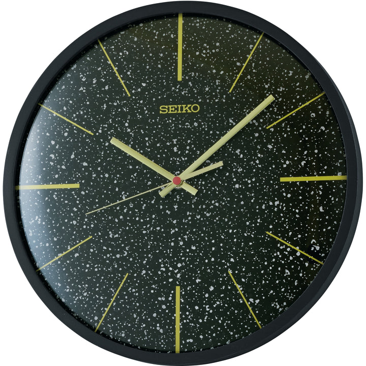 Seiko Washi Speckled Modern Wall Clock Black 33cm QXA828-K 1