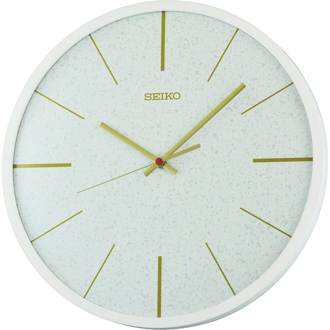 Seiko Washi Speckled Modern Wall Clock White 33cm QXA828-W 1