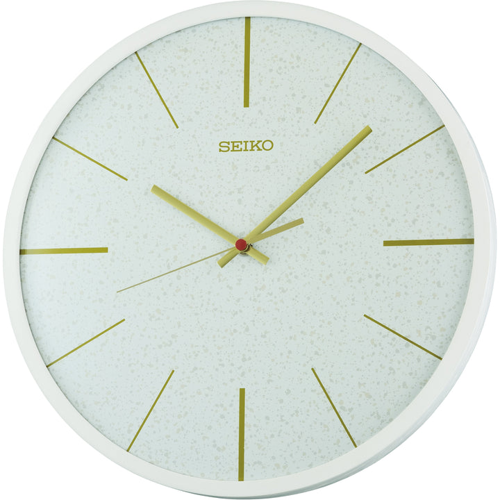 Seiko Washi Speckled Modern Wall Clock White 33cm QXA828-W 1