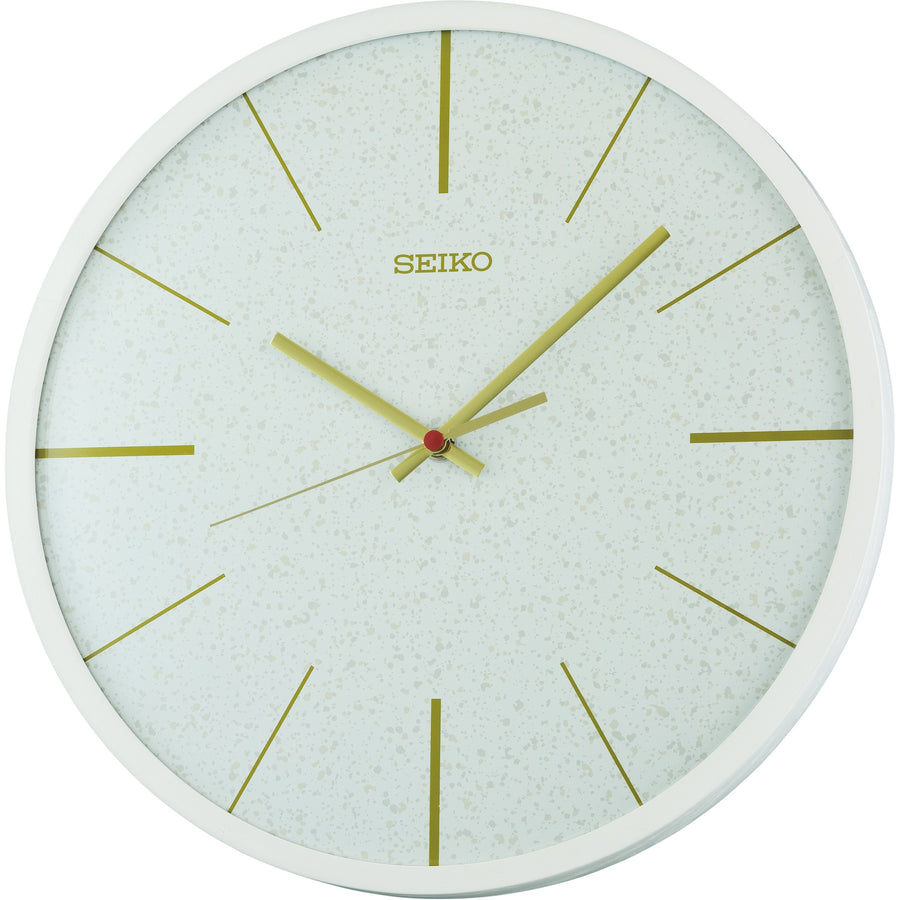 Seiko Washi Speckled Modern Wall Clock White 33cm QXA828-W 1