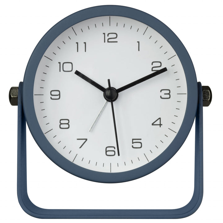 TFA Germany Azure Analog Rotating Stand Metal Alarm Clock Blue 10cm 60.1042.06 2