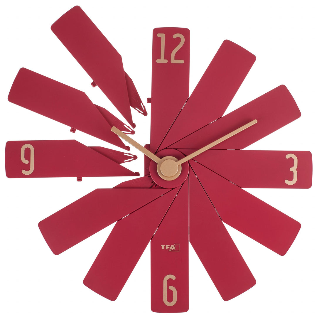 TFA Germany Clock In The Box Plug In Designer Wall Clock Red 40cm 60.3020.05 3