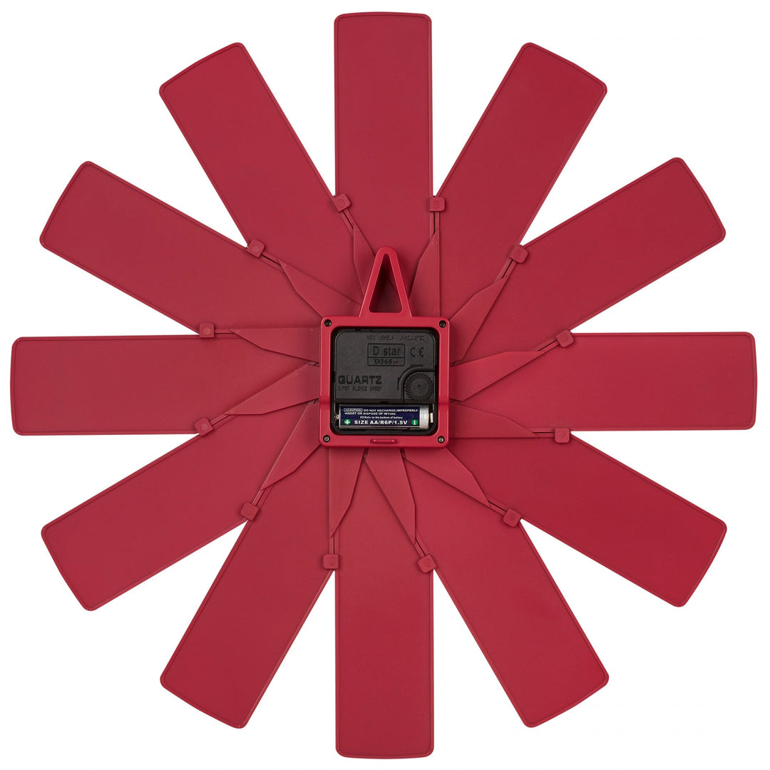 TFA Germany Clock In The Box Plug In Designer Wall Clock Red 40cm 60.3020.05 4