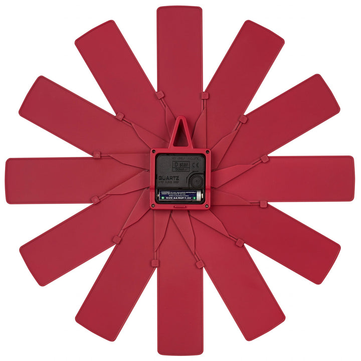 TFA Germany Clock In The Box Plug In Designer Wall Clock Red 40cm 60.3020.05 4