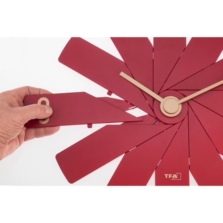 TFA Germany Clock In The Box Plug In Designer Wall Clock Red 40cm 60.3020.05 6