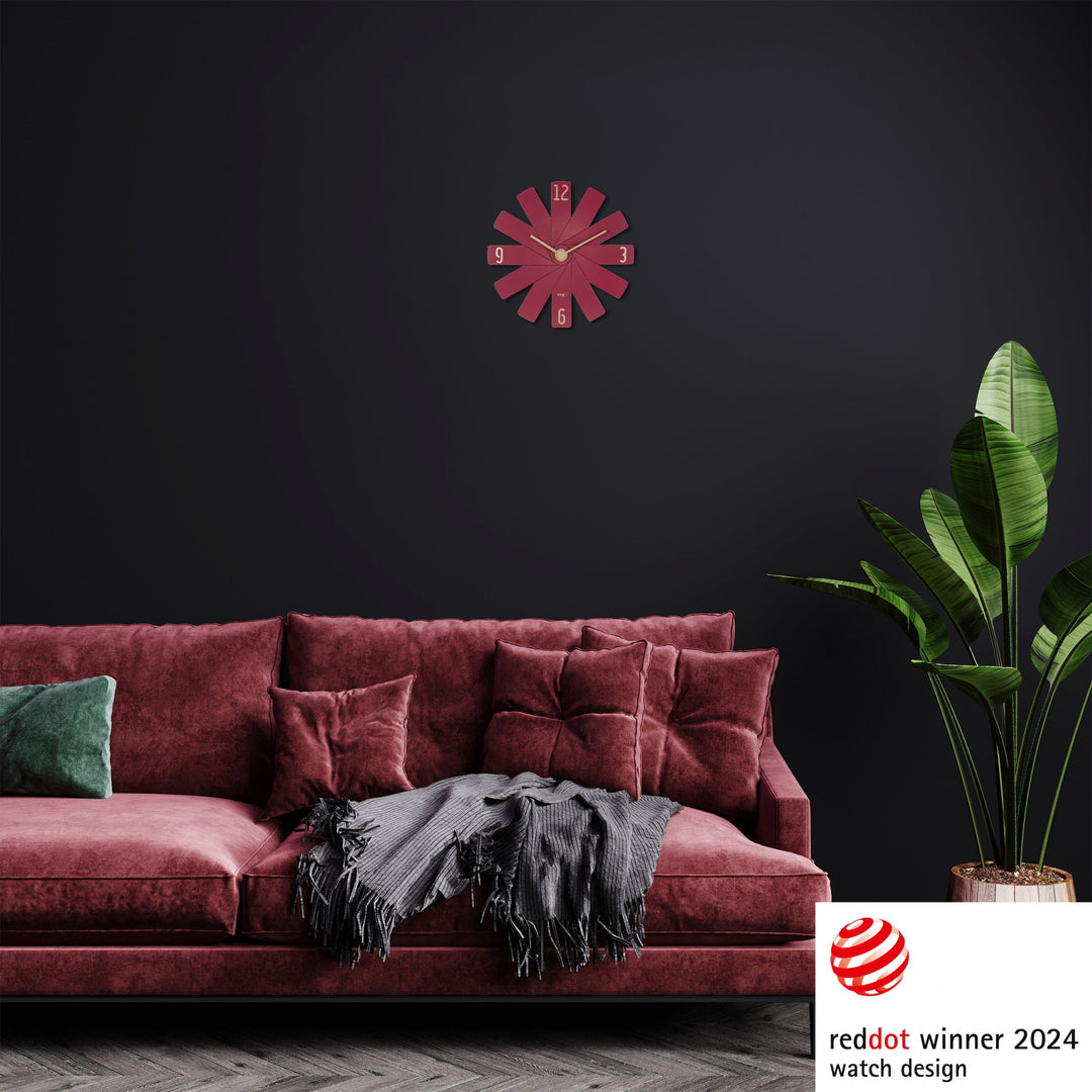 TFA Germany Clock In The Box Plug In Designer Wall Clock Red 40cm 60.3020.05 7