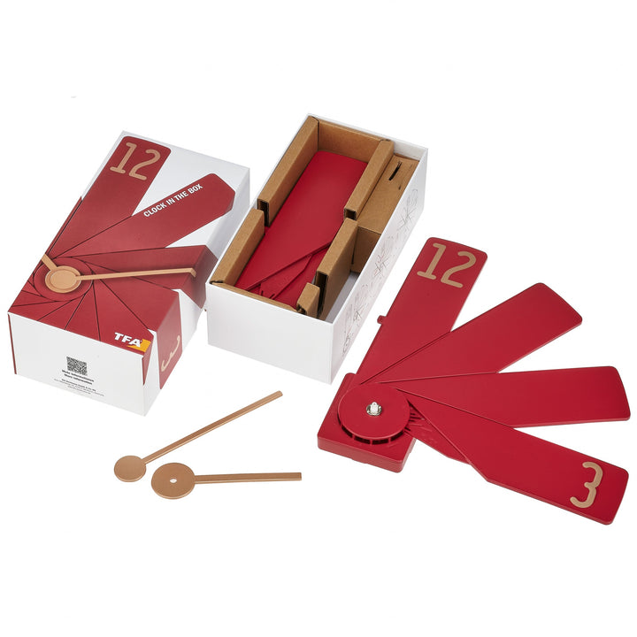 TFA Germany Clock In The Box Plug In Designer Wall Clock Red 40cm 60.3020.05 8