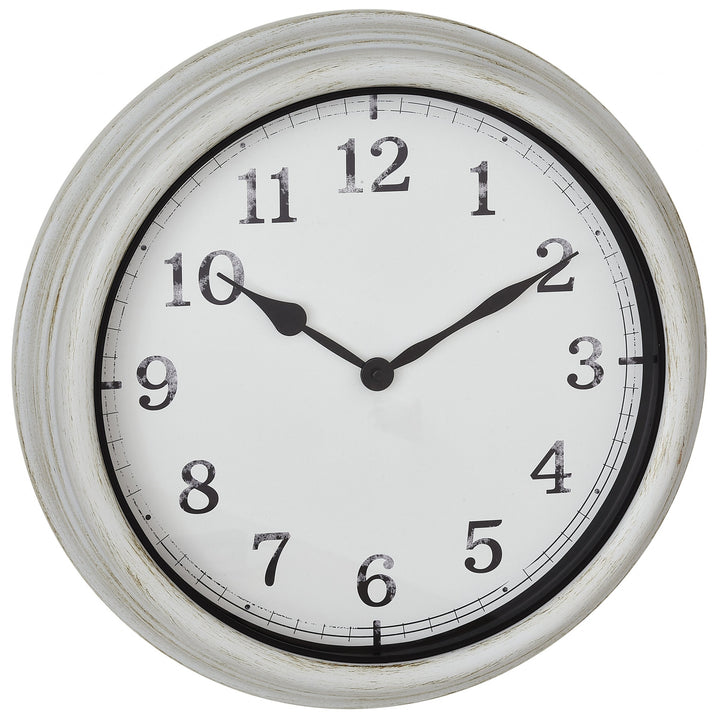 TFA Germany Finnley Metal Outdoor Splashproof Wall Clock White 38cm 60.3067.02 1