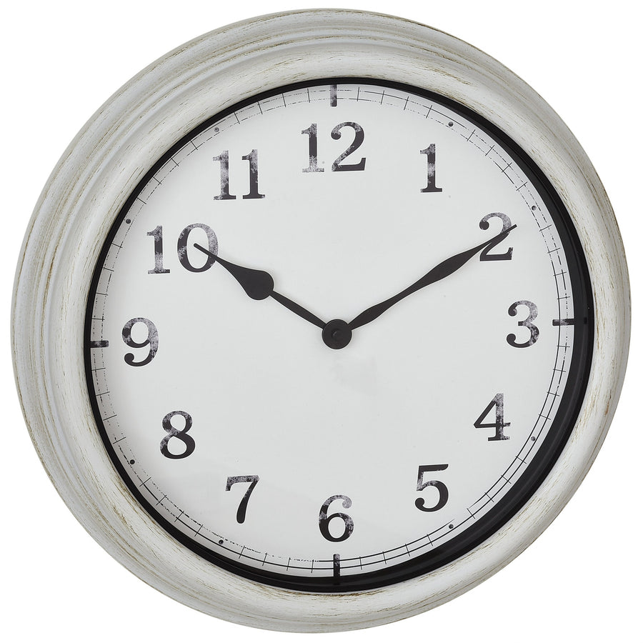 TFA Germany Finnley Metal Outdoor Splashproof Wall Clock White 38cm 60.3067.02 1