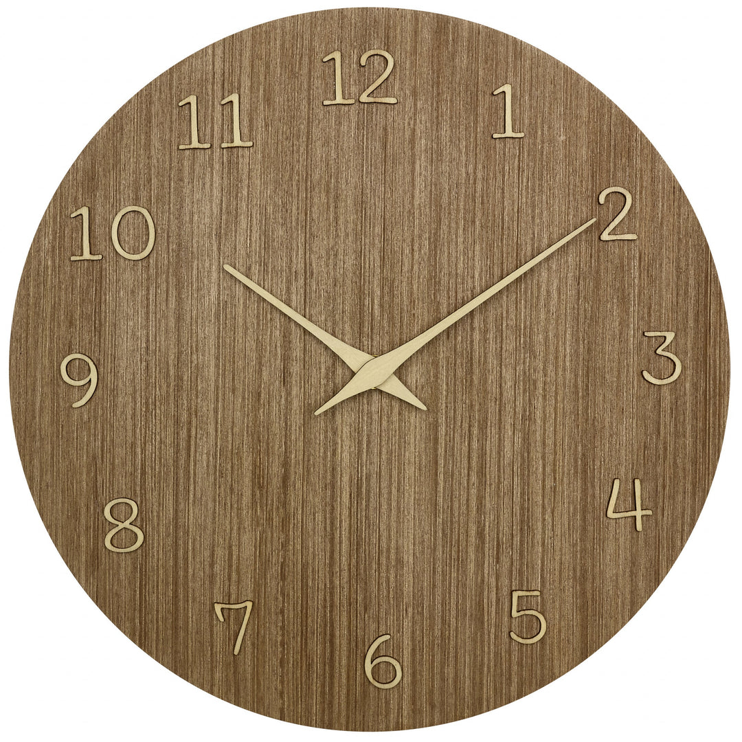 TFA Germany Maylin Wooden 3D Embossed Numerals Wall Clock Dark Brown 30cm 60.3072.23 3