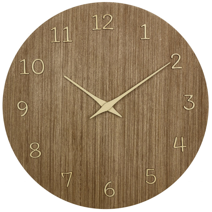 TFA Germany Maylin Wooden 3D Embossed Numerals Wall Clock Dark Brown 30cm 60.3072.23 3