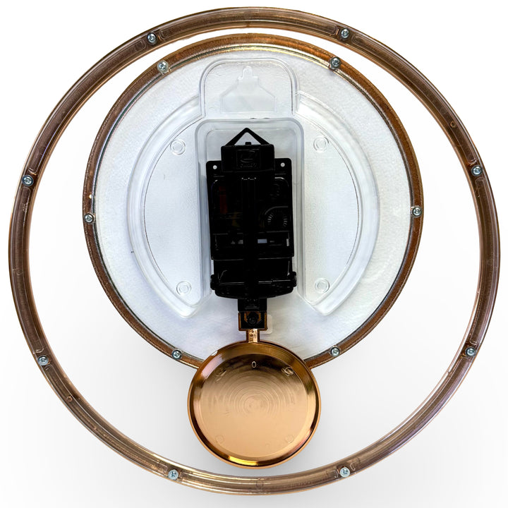 Victory Brynn Modern Floating Dial Pendulum Wall Clock Black Rose Gold 36cm CCJ-1168BK 6