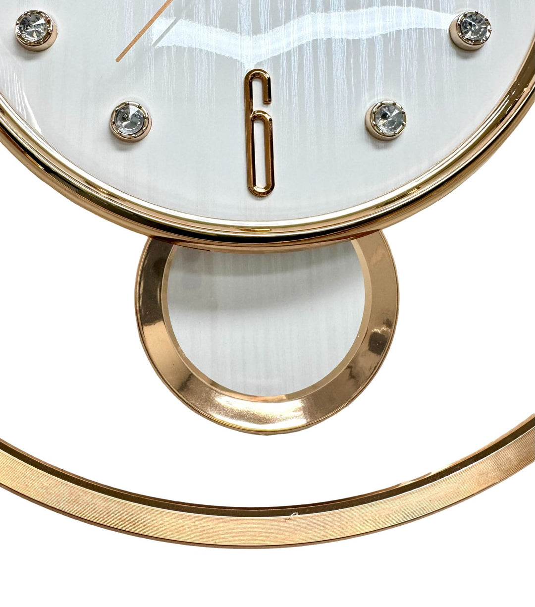 Victory Brynn Modern Floating Dial Pendulum Wall Clock White Rose Gold 36cm CCJ-1168WT 5