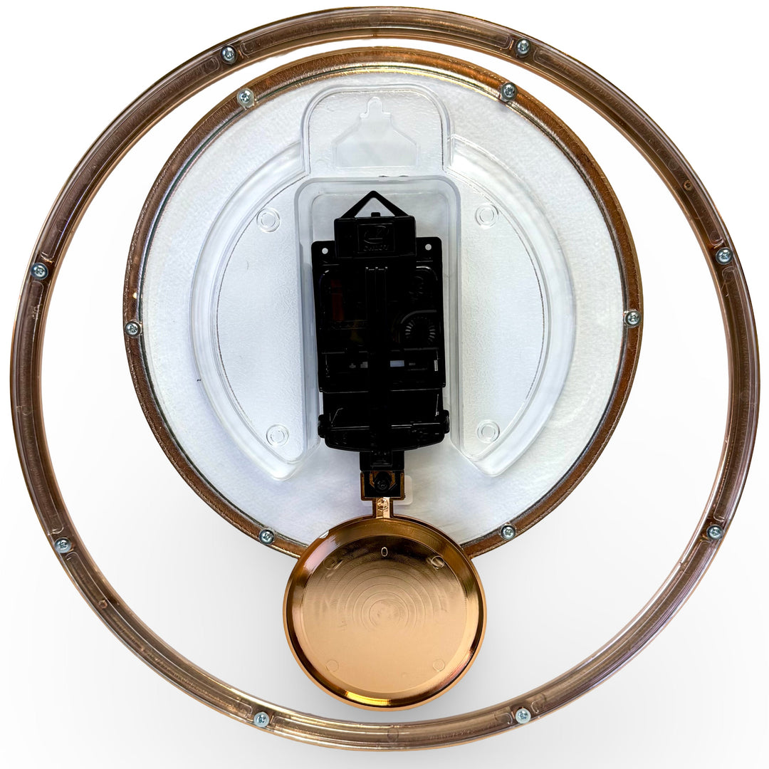 Victory Brynn Modern Floating Dial Pendulum Wall Clock White Rose Gold 36cm CCJ-1168WT 6