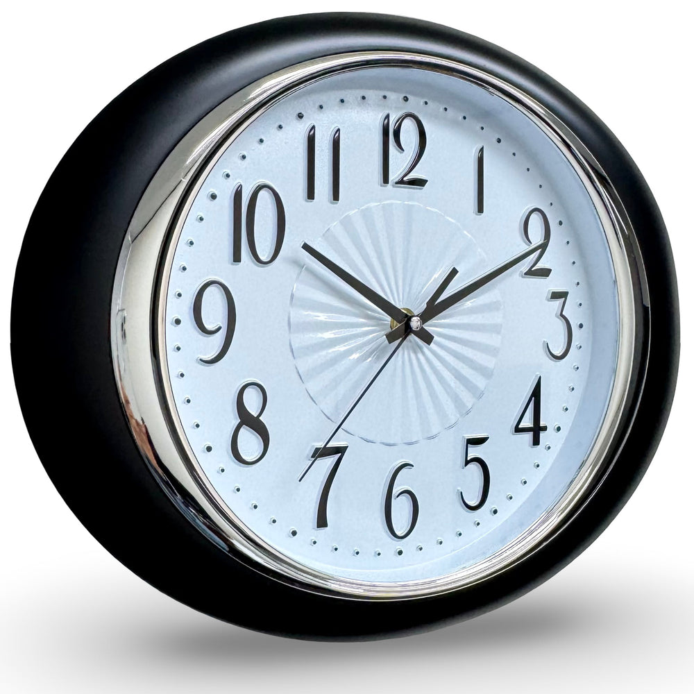 Victory Glynis Oval Bold Contoured Wall Clock Black 34cm CWH-6596BK 2