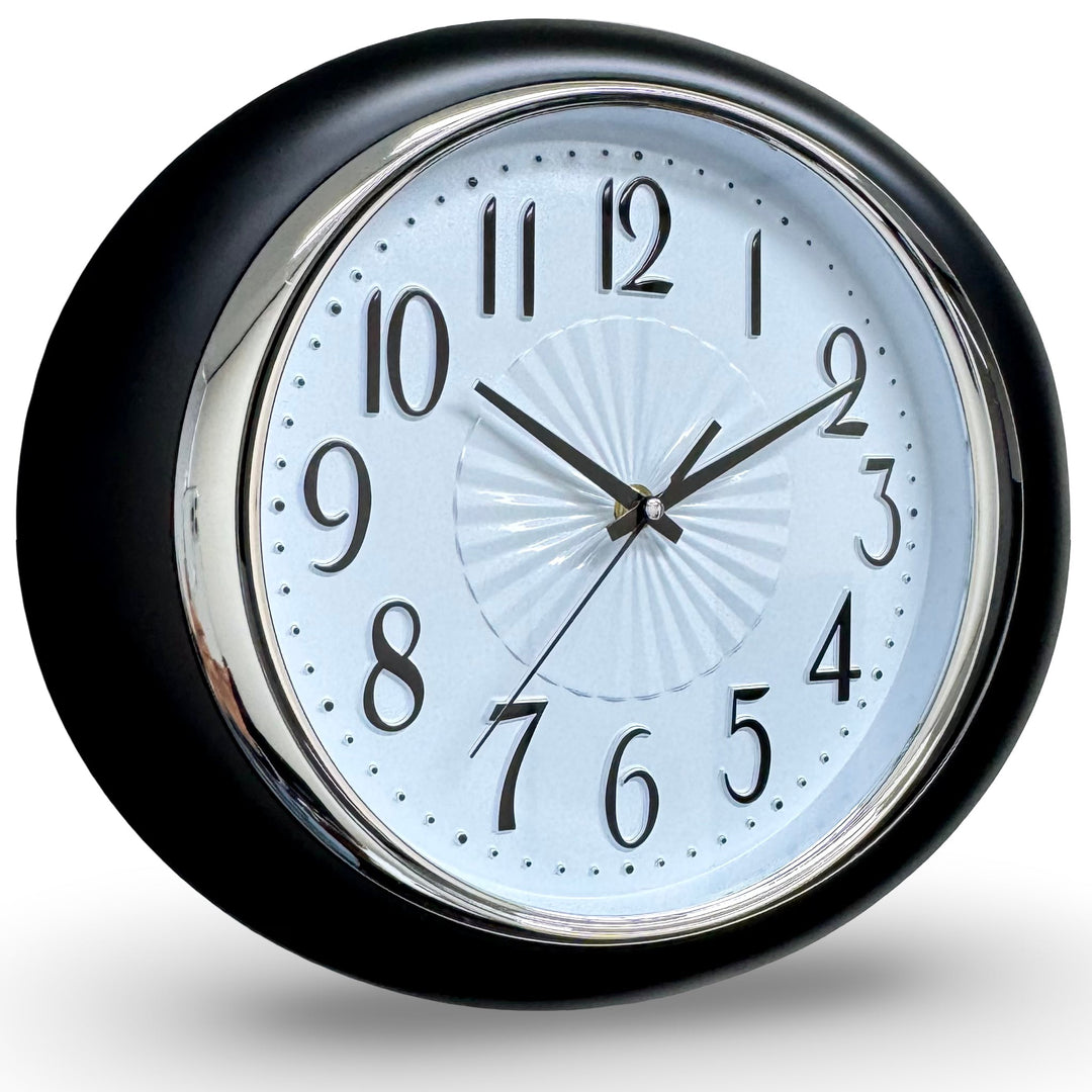 Victory Glynis Oval Bold Contoured Wall Clock Black 34cm CWH-6596BK 2