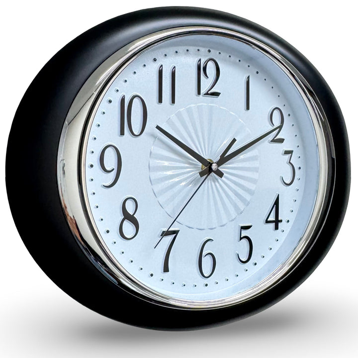 Victory Glynis Oval Bold Contoured Wall Clock Black 34cm CWH-6596BK 2