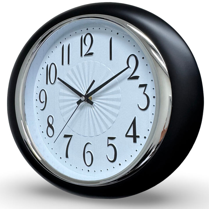 Victory Glynis Oval Bold Contoured Wall Clock Black 34cm CWH-6596BK 3