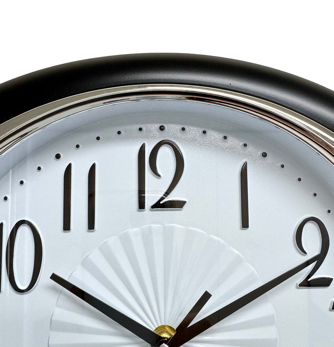 Victory Glynis Oval Bold Contoured Wall Clock Black 34cm CWH-6596BK 4