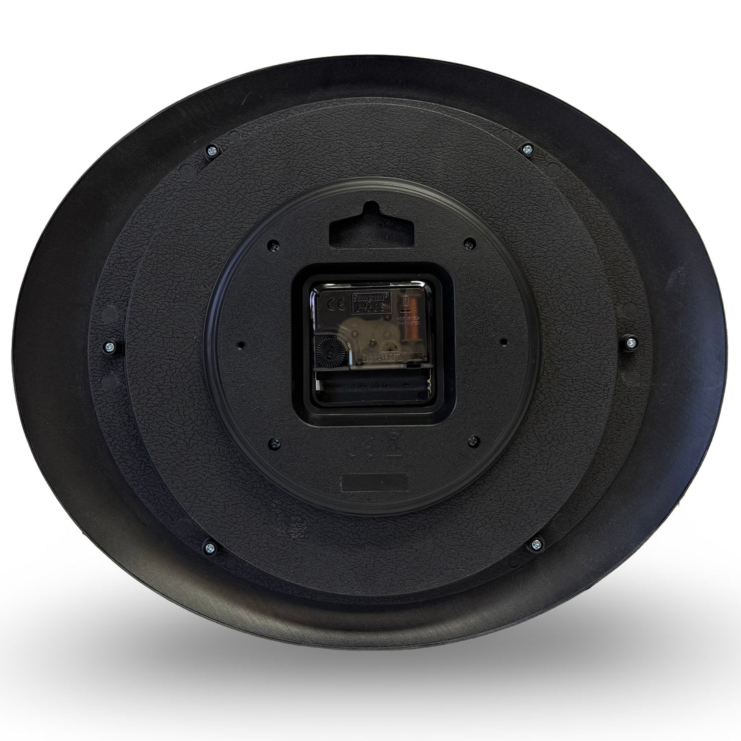 Victory Glynis Oval Bold Contoured Wall Clock Black 34cm CWH-6596BK 5