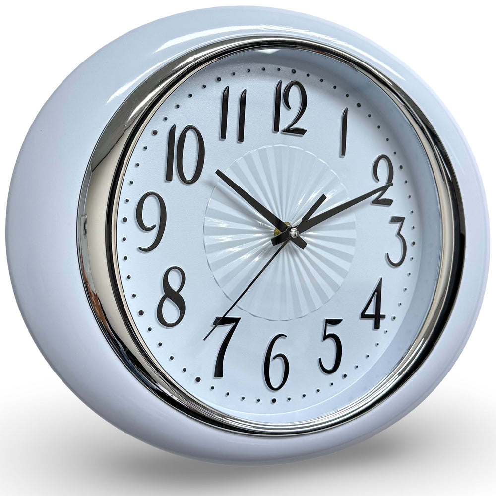 Victory Glynis Oval Bold Contoured Wall Clock White 34cm CWH-6596WT 2