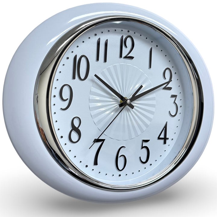 Victory Glynis Oval Bold Contoured Wall Clock White 34cm CWH-6596WT 2