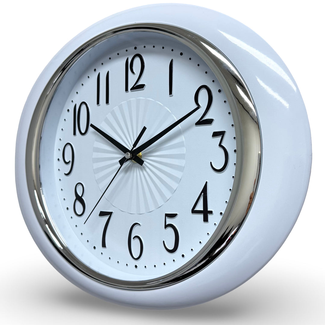 Victory Glynis Oval Bold Contoured Wall Clock White 34cm CWH-6596WT 3