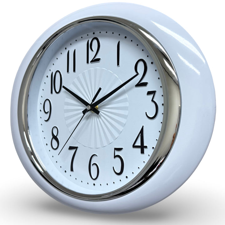 Victory Glynis Oval Bold Contoured Wall Clock White 34cm CWH-6596WT 3