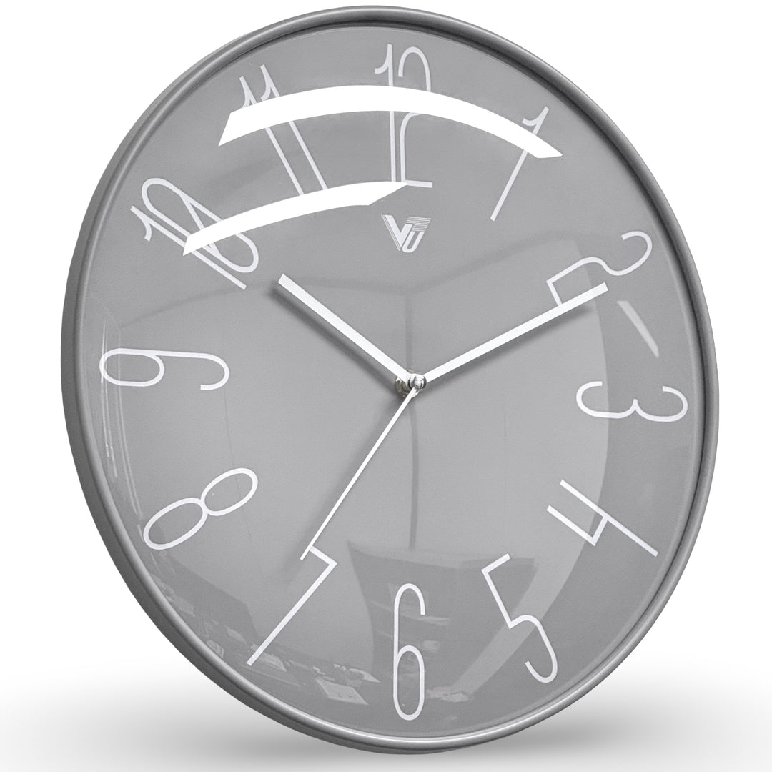Victory Janet Convex Glass Modern Wall Clock Grey 35cm CWH 6068GY 2