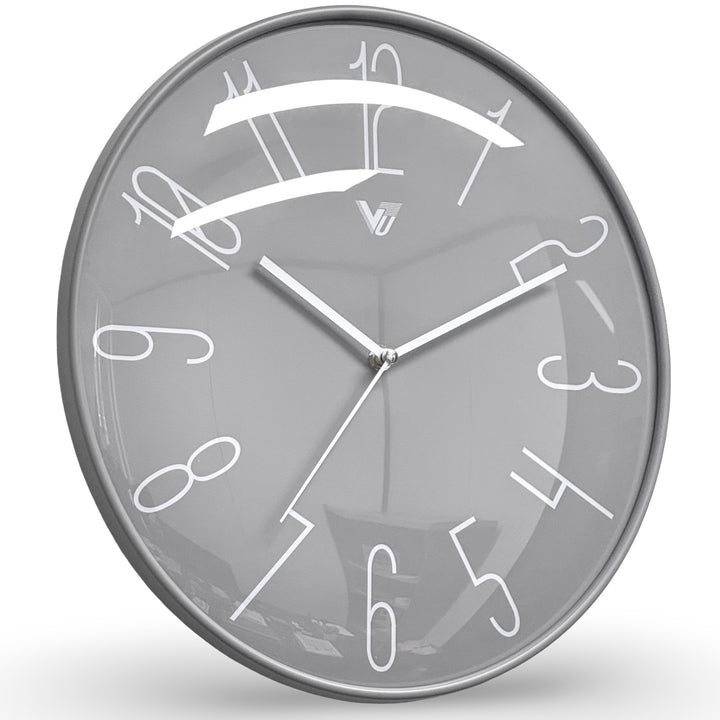 Victory Janet Convex Glass Modern Wall Clock Grey 35cm CWH 6068GY 2