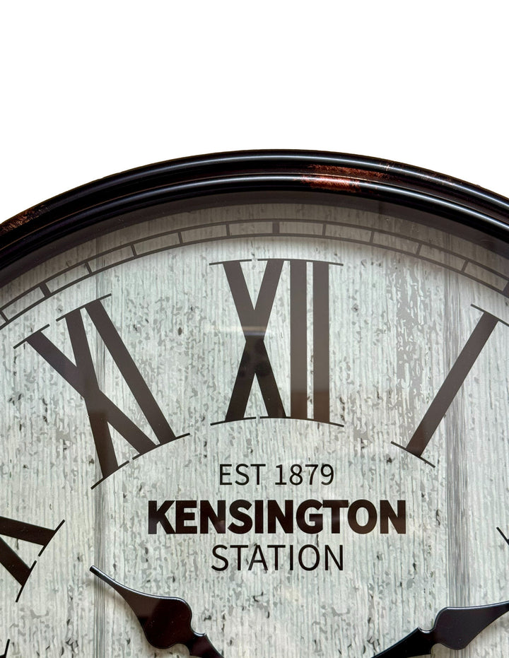 Victory Langdon Distressed Roman Kensington Station Wall Clock Black 51cm CWH-5971 4