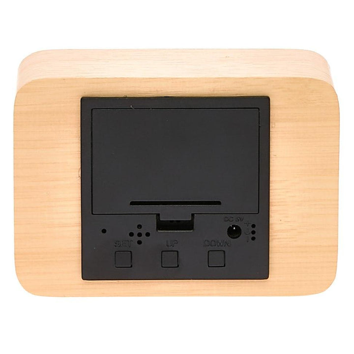 Checkmate LED Wood Cuboid Desk Clock Green 10cm VGY 818G 16