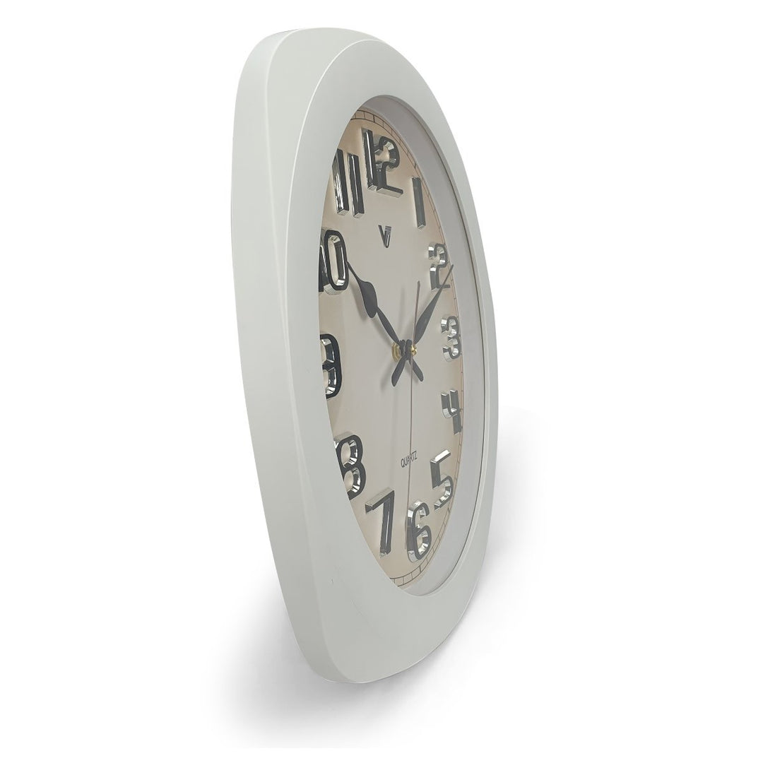 Victory Kolten 3D Number Squarish Wall Clock White 38cm CCJ 2535W 2