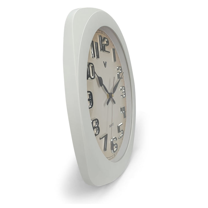 Victory Kolten 3D Number Squarish Wall Clock White 38cm CCJ 2535W 2