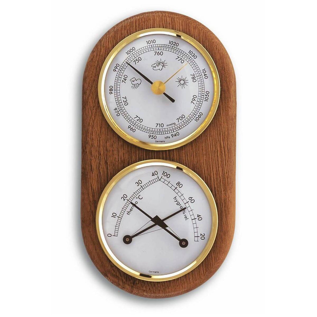 TFA 3 in 1 Weather Station, Solid Oak Finish, 17cm