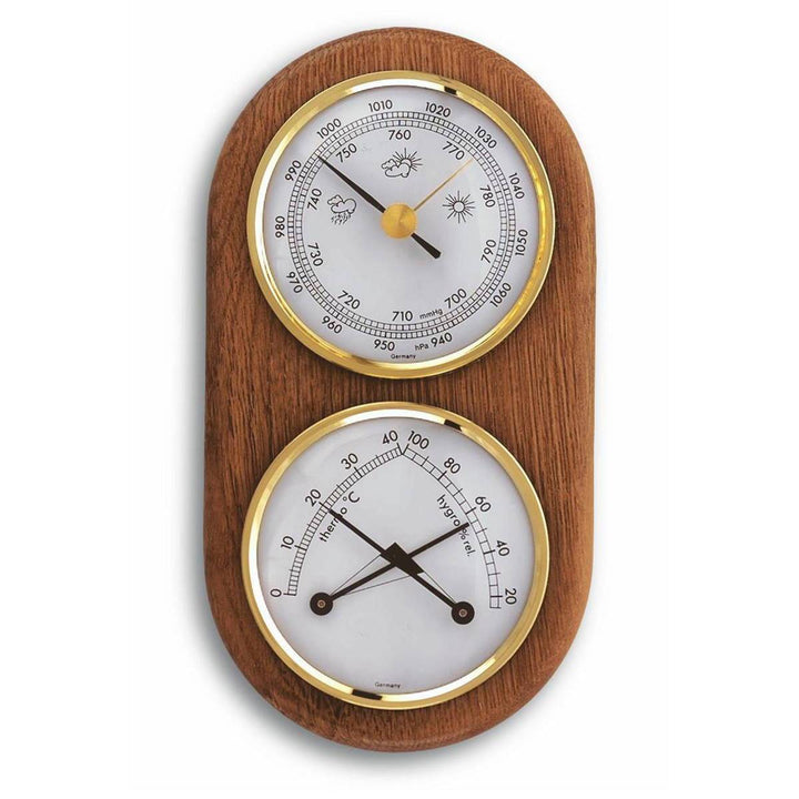 TFA 3 in 1 Weather Station, Solid Oak Finish, 17cm