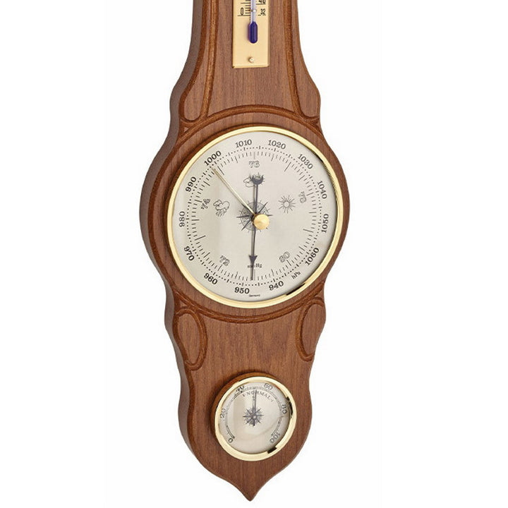 TFA Sheraton Rustic Weather Station Solid Oak Finish 42cm 20.1060.01 Bottom