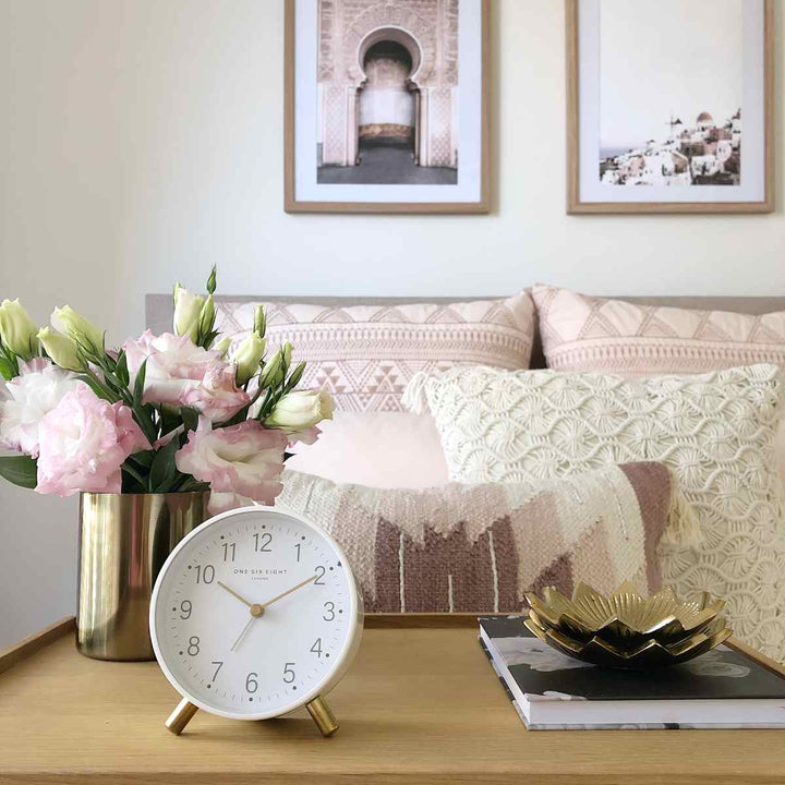 One Six Eight London Maisie Alarm Clock, White, 11cm